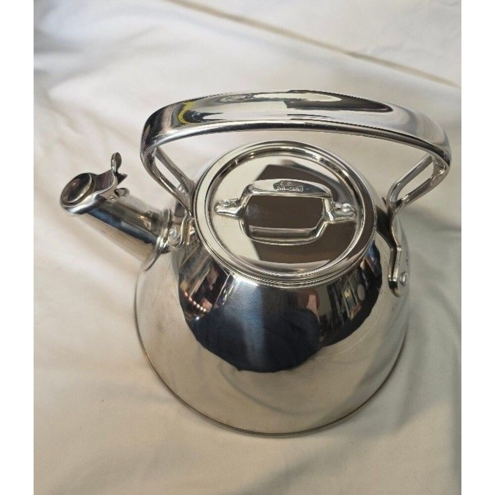 All-Clad Stovetop Whistling Tea Kettle Silver Stainless Steel 2 Qt